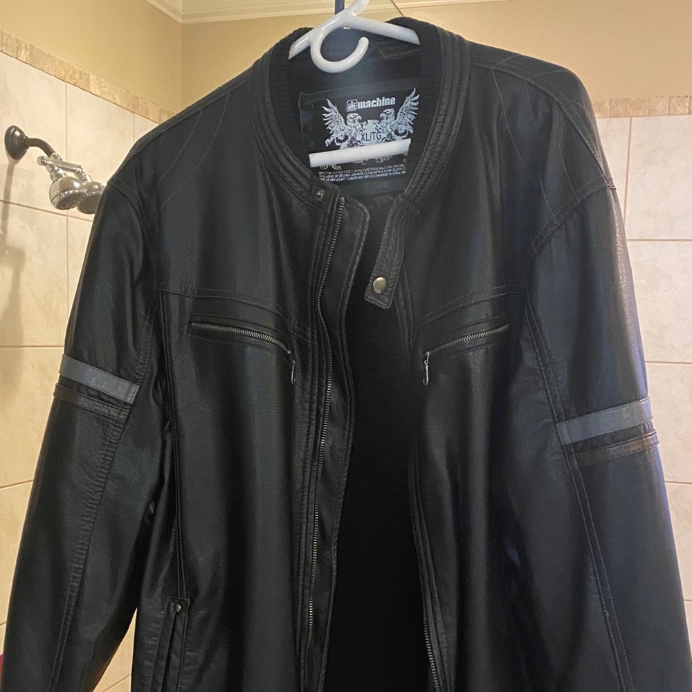 Faux leather bomber jacket. XL